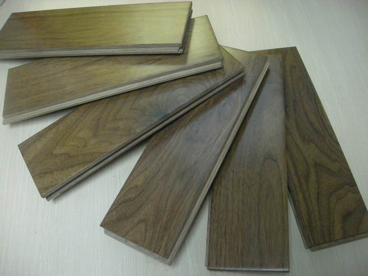Solid walnut hardwood floors